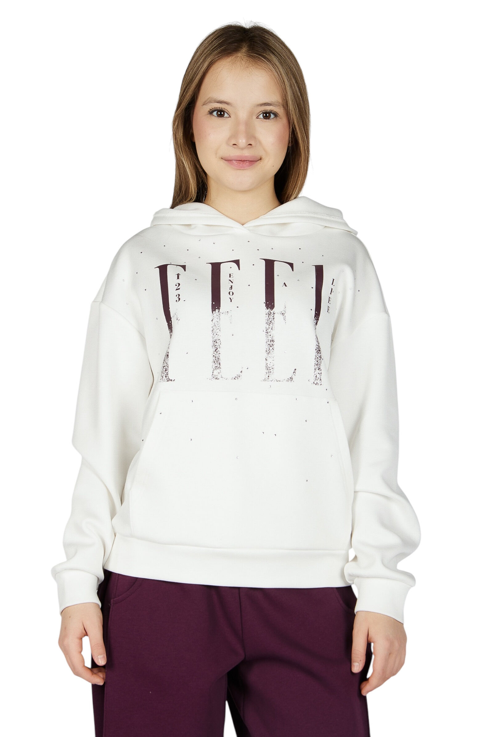 Худи дев.АРТ.G-HD26449,бел-бордо,хл-пэ