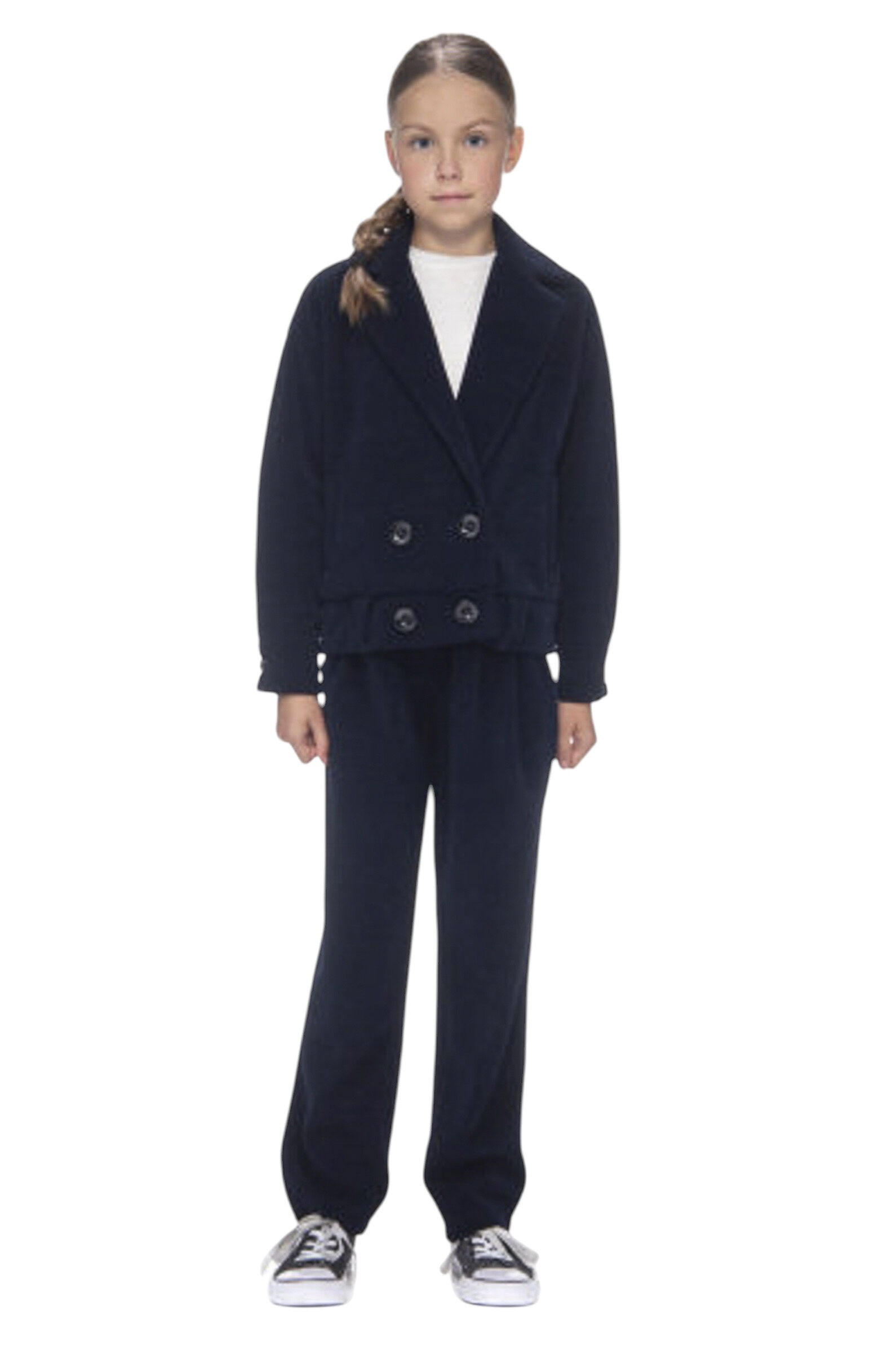 Брюки дев. АРТ.LC25G-PNT-10-303,син,хл-пэ