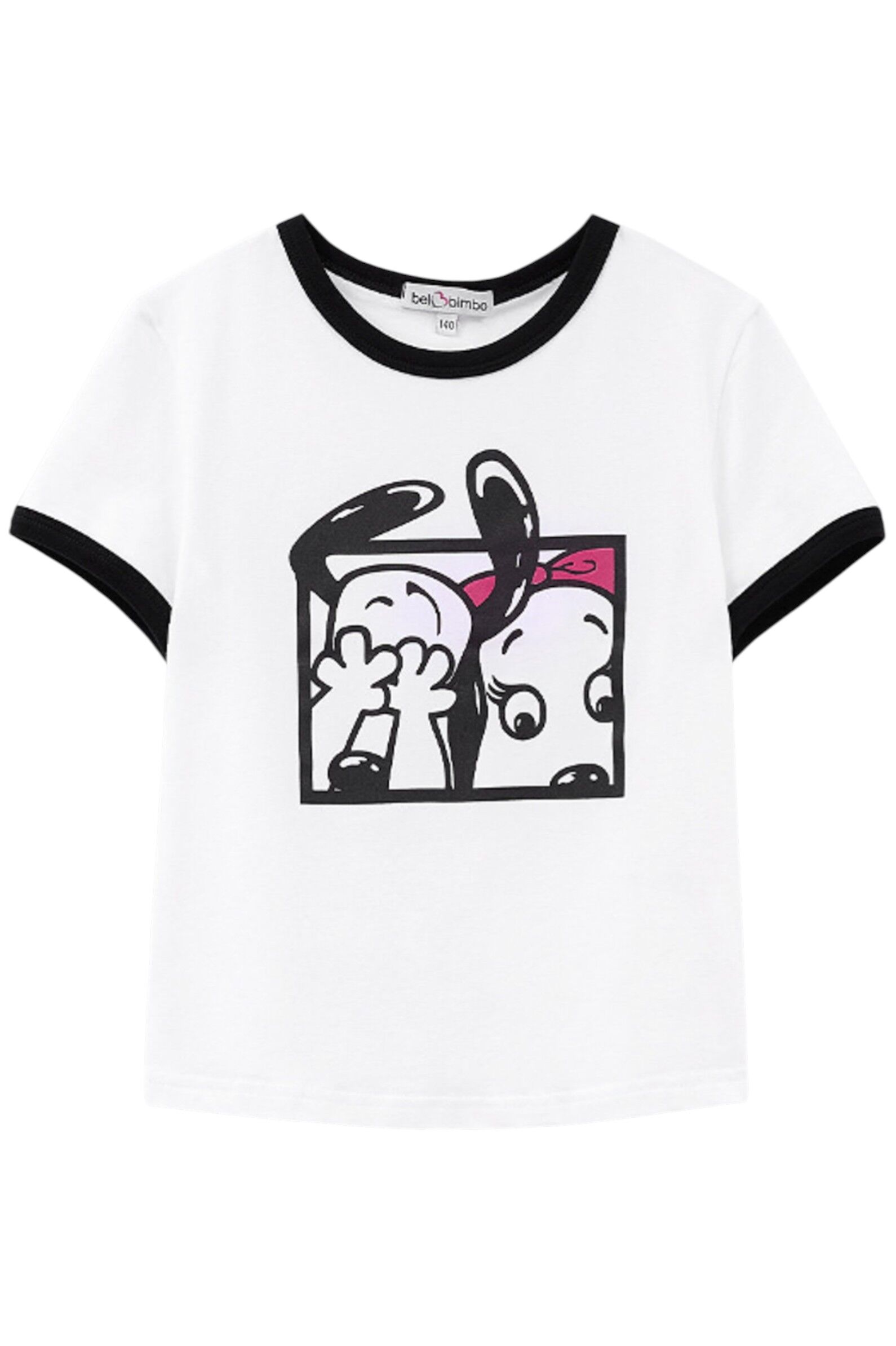 Футболка дев. АРТ.260133,бел-чер,хл-эл