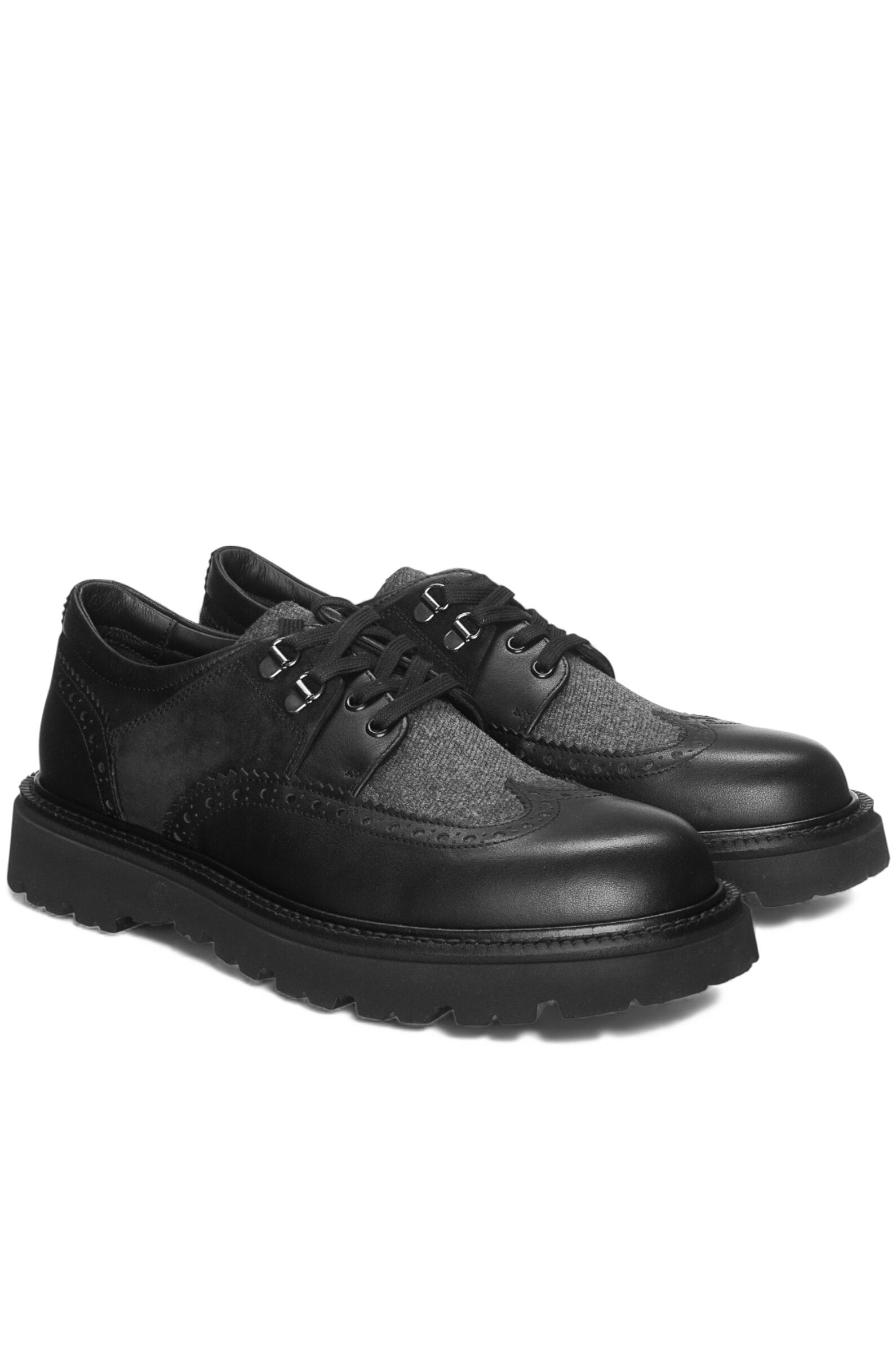 П/ботинки  муж. АРТ.95307-A,чер-сер,н.к-з-тек/н.к