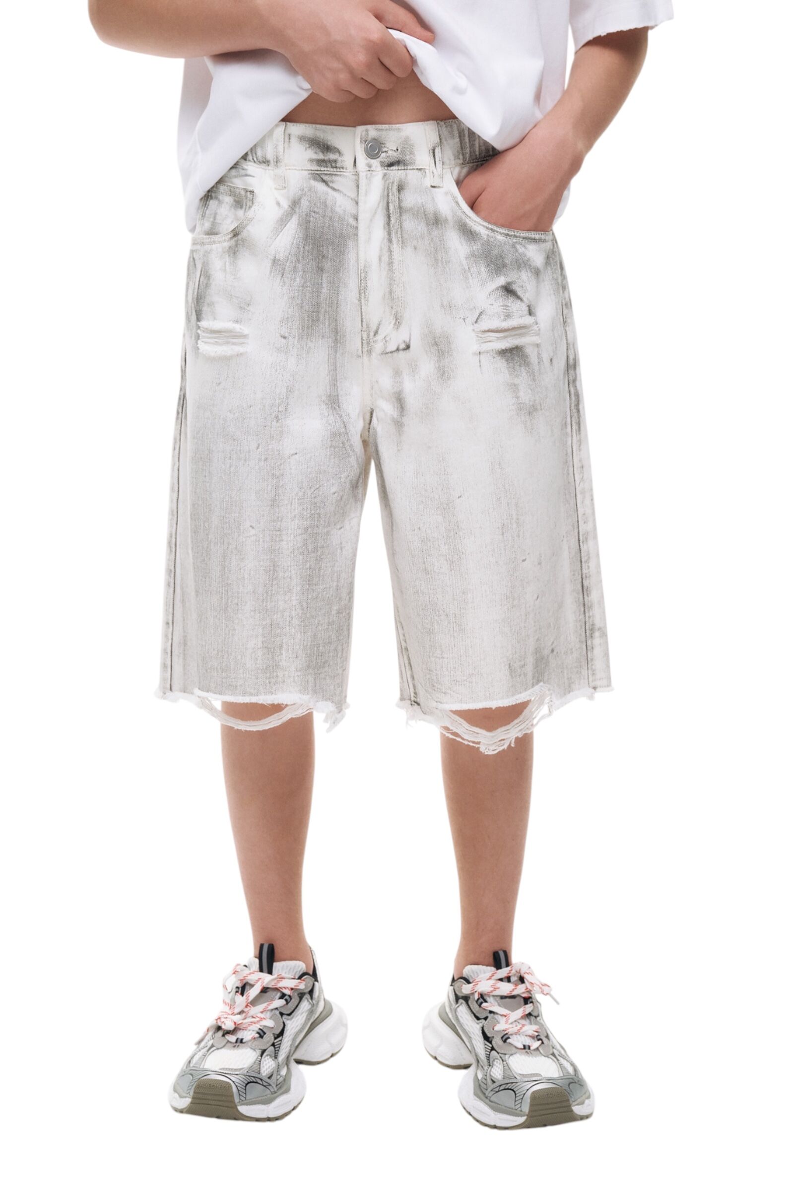 Шорты АРТ.AA237355,бел-сер,хл-пэ