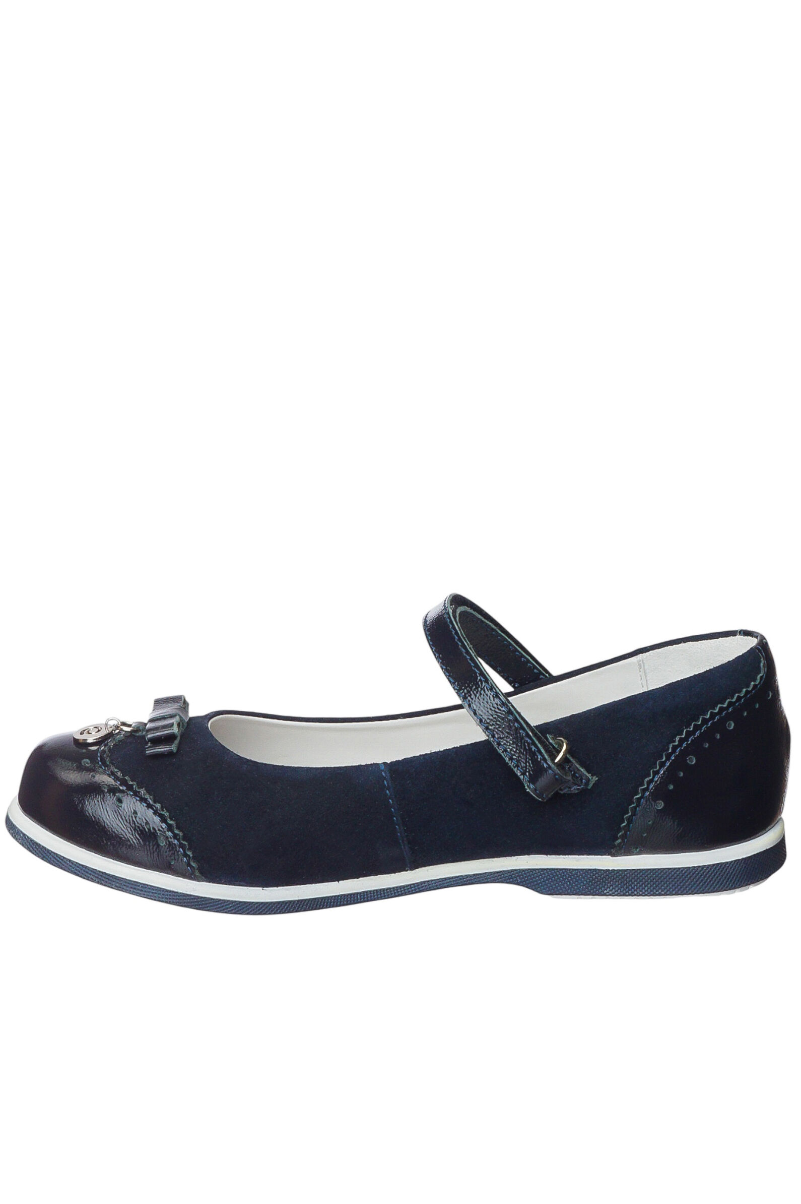 Туфли дев. АРТ.525362201,син,н.к-велюр/н.к