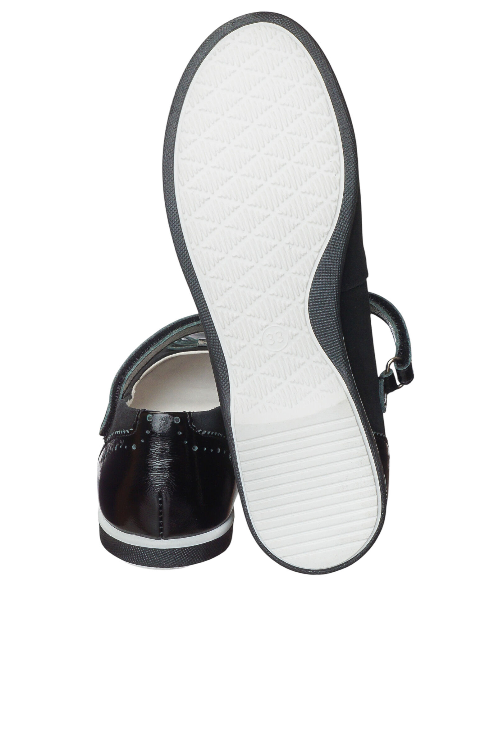 Туфли дев. АРТ.525362204,чер,н.к-велюр/н.к